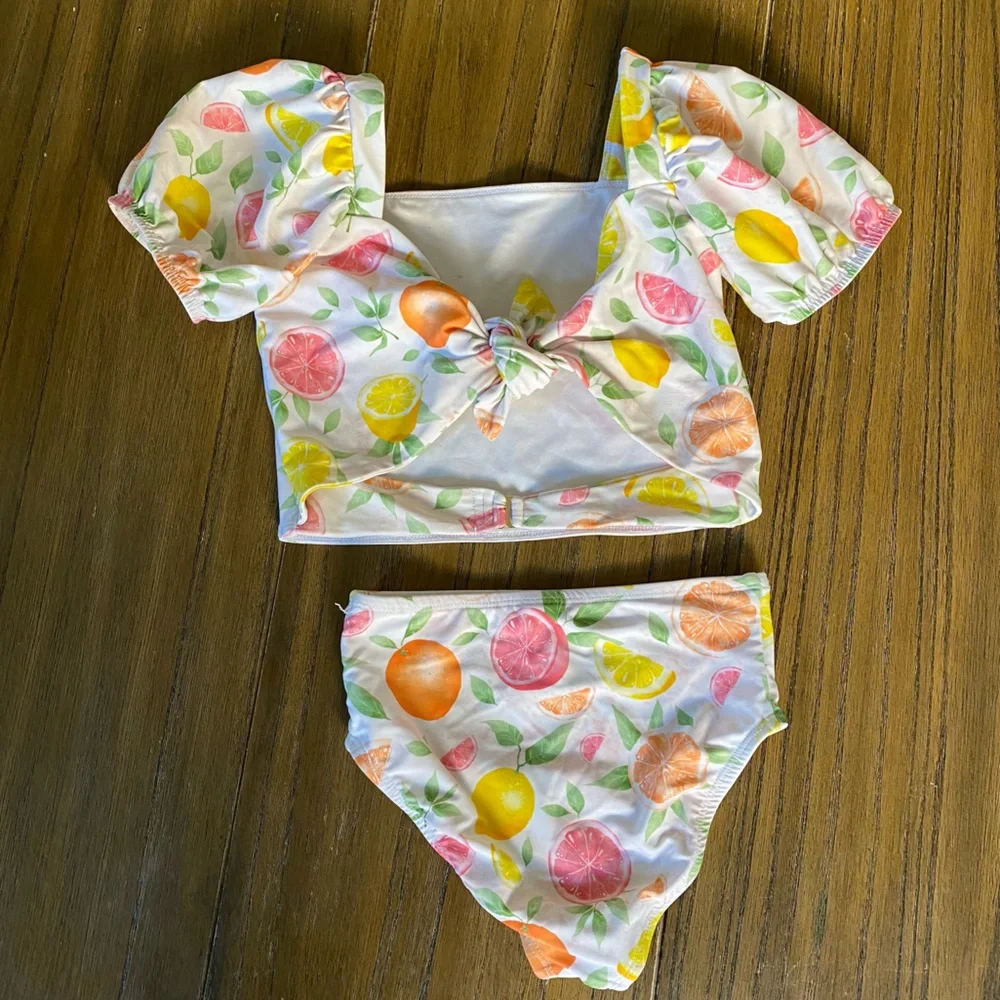 Pink Desert lemon grapefruit two piece swimsuit